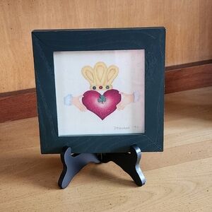 Framed Heart Artwork with Black Frame
